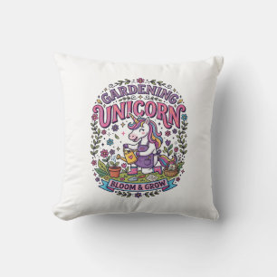 Unicorn Gardening Unicorn Commercial Cute Gift Des Throw Pillow