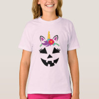 Unicorn Girl Jack o Lantern Pumpkin Face Halloween