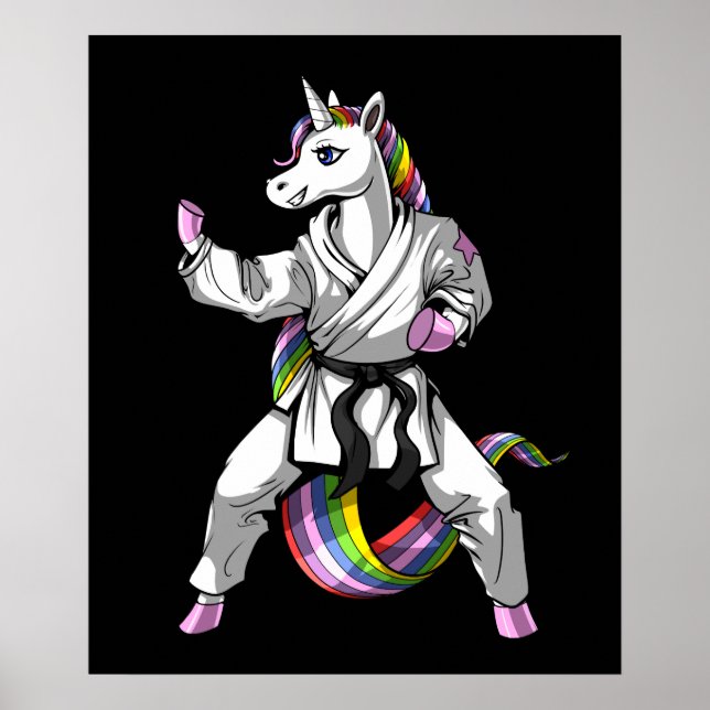 Unicorn Girl Karate Ninja Poster (Front)