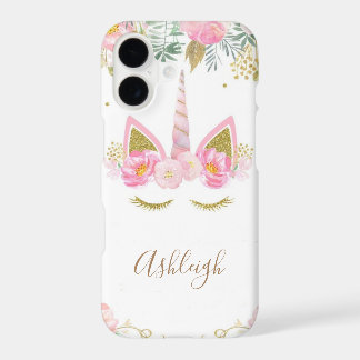 Unicorn Girl Monogram iPhone X Case