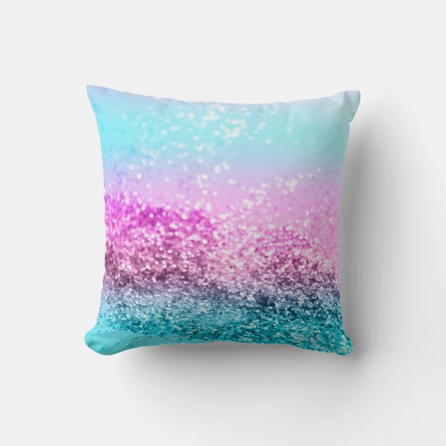 Unicorn Girls Glitter #16 Throw Pillow (Front)