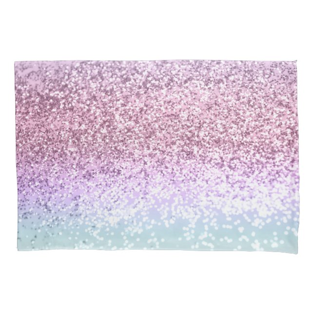 Unicorn Girls Glitter #1d (Faux Glitter) #pastel  Pillowcase (Front)