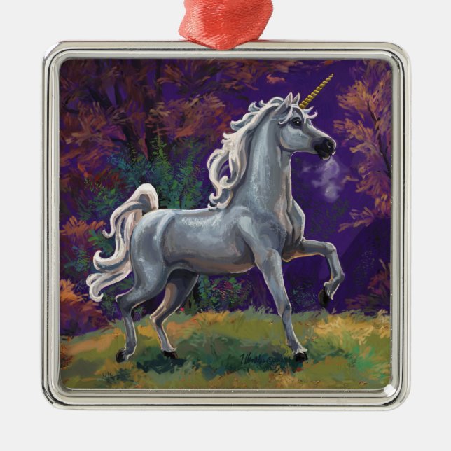 Unicorn Glade Metal Ornament (Front)