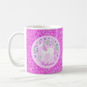Unicorn Glitter Personalized Name Coffee Mug