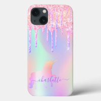 Unicorn glitter pink rose gold rainbow holographic