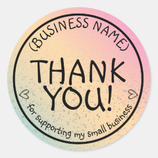 Unicorn Glitter Thank You Support Small Business Classic Round Sticker