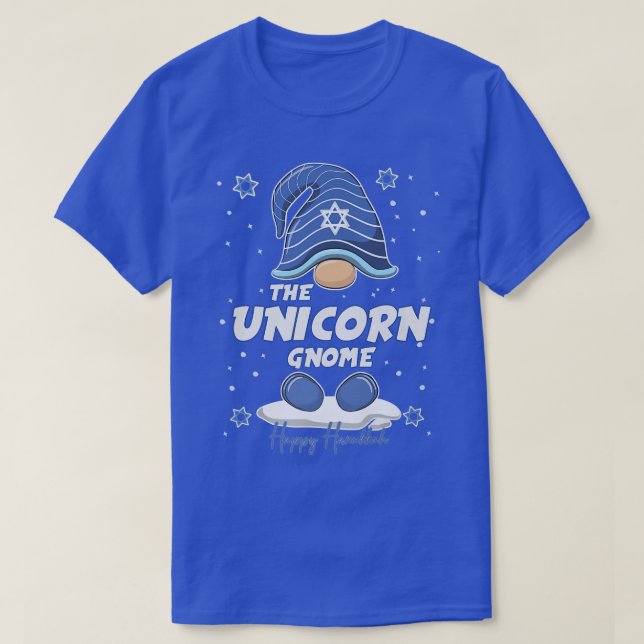 Unicorn Gnome Funny Hanukkah Family Matching  T-Shirt (Design Front)