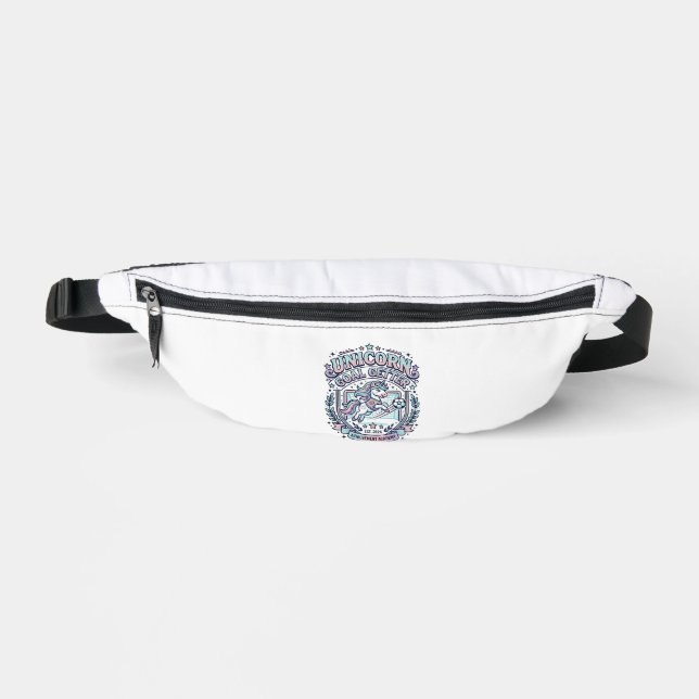 Unicorn Goal Getter Retro Style Graphic Tee Design Fanny Pack (Front)