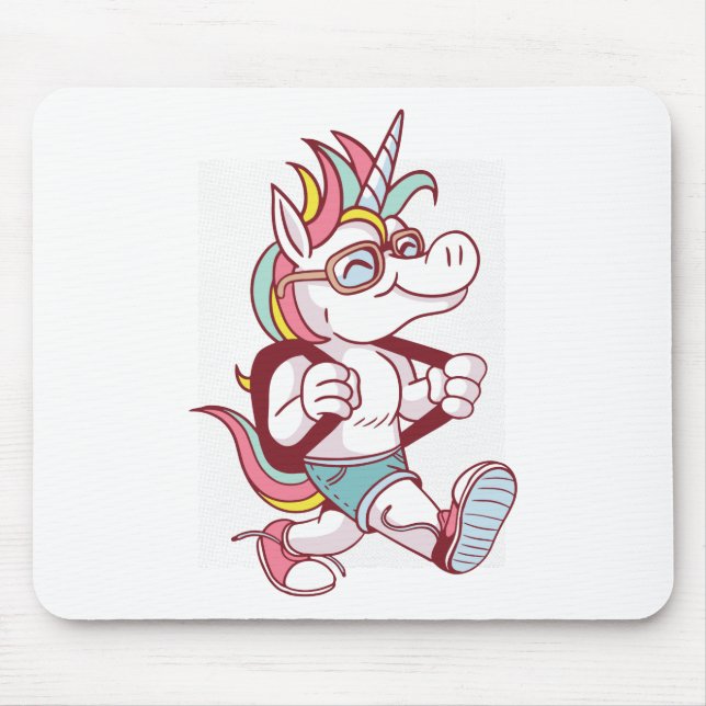 Unicorn Goes To School Mouse Pad (Front)