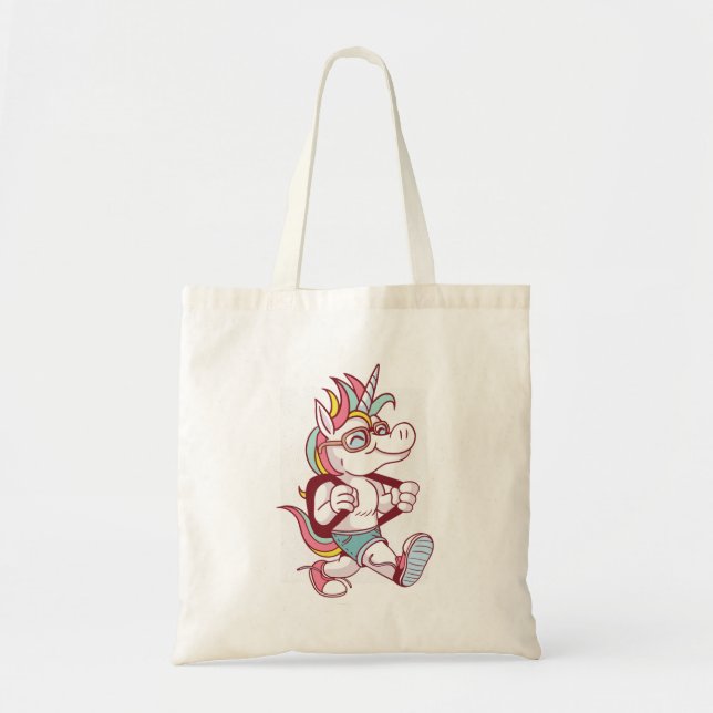 Unicorn Goes To School Tote Bag (Front)