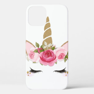 Unicorn Gold Pink Floral Cute Trendy  iPhone 12 Case