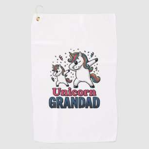 Unicorn Grandad Vintage Engraving Shirt Design_1 Golf Towel