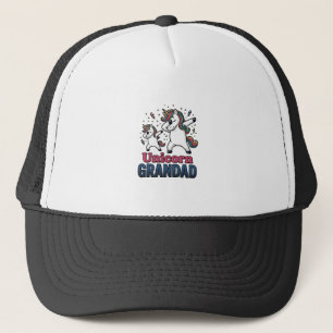 Unicorn Grandad Vintage Engraving Shirt Design_1 Trucker Hat