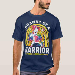 Unicorn Granny Of A Warrior Childhood Cancer Aware T-Shirt