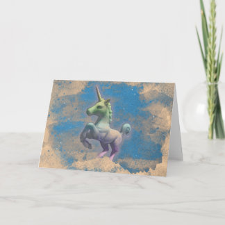 Unicorn Greeting Card (Sandy Blue)