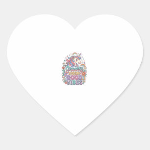 Unicorn Groovy Horn Good Vibes Charming POD Artwor Heart Sticker
