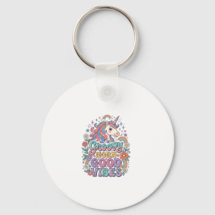 Unicorn Groovy Horn Good Vibes Charming POD Artwor Keychain