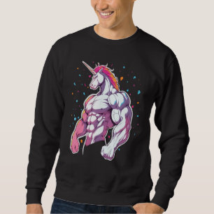 Unicorn Gym Fitness Workout Powerlifter Muscle Sweatshirt