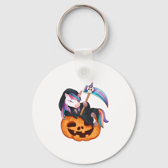 Unicorn Halloween Security Costume Daughter Pumpki Keychain (Front)