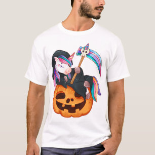 Unicorn Halloween Security Costume Daughter Pumpki T-Shirt