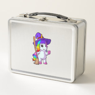Unicorn Halloween Shirt for Girls Witch Costume fo Metal Lunch Box