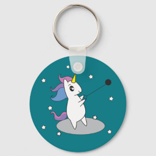 Unicorn Hammer Throw Track and Field Keychain