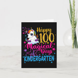 Unicorn Happy 100 Magical Days Of Kinder  Card