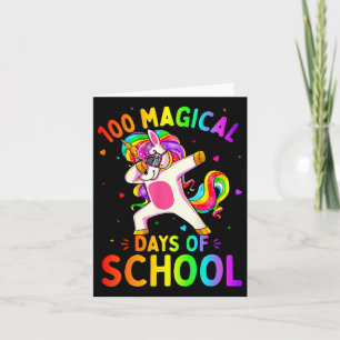 Unicorn Happy 100th Day 100 Magical Days Of School Card