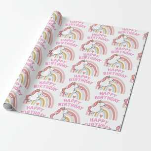 Unicorn Happy Birthday Wrapping Paper