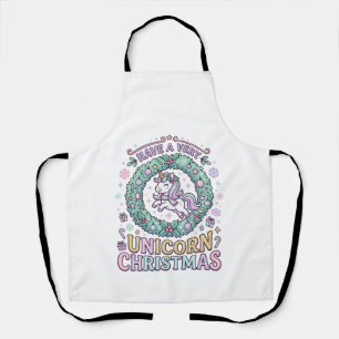 Unicorn Have a Very Unicorn Christmas Bold Typogra Apron