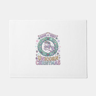 Unicorn Have a Very Unicorn Christmas Bold Typogra Doormat