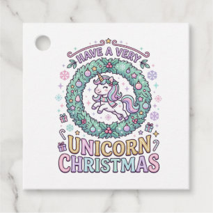 Unicorn Have a Very Unicorn Christmas Bold Typogra Favour Tags