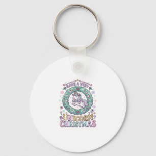 Unicorn Have a Very Unicorn Christmas Bold Typogra Keychain