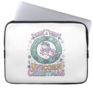 Unicorn Have a Very Unicorn Christmas Bold Typogra Laptop Sleeve