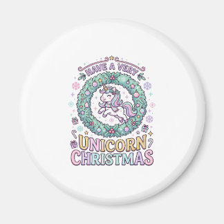 Unicorn Have a Very Unicorn Christmas Bold Typogra Magnet