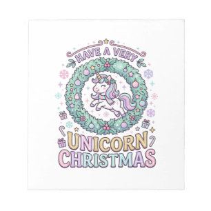 Unicorn Have a Very Unicorn Christmas Bold Typogra Notepad