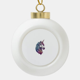 Unicorn Head Graphic Tank Top Ceramic Ball Christmas Ornament