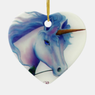 Unicorn Heart Ceramic Ornament