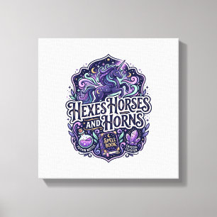 Unicorn Hexes Horses and Horns POD Ready POD Artwo Canvas Print