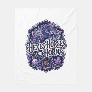 Unicorn Hexes Horses and Horns POD Ready POD Artwo Fleece Blanket