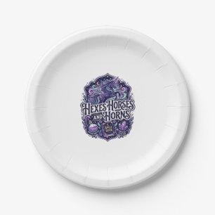 Unicorn Hexes Horses and Horns POD Ready POD Artwo Paper Plate