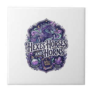Unicorn Hexes Horses and Horns POD Ready POD Artwo Tile