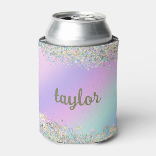 Unicorn holographic glitter can cooler