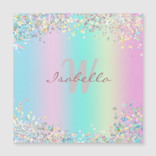 Unicorn Holographic Glitter Magnetic Card