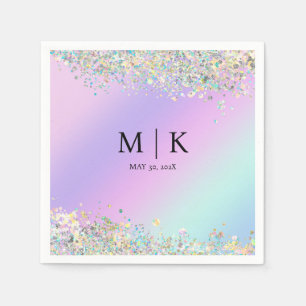 Unicorn holographic glitter napkin