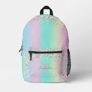 Unicorn Holographic Glitter Printed Backpack