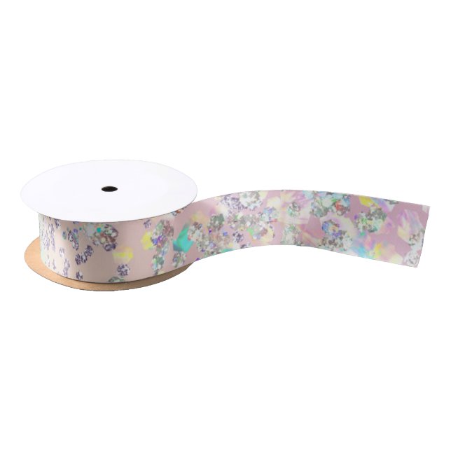 Unicorn Holographic Glitter  Satin Ribbon (Spool)