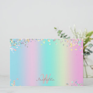 Unicorn Holographic Glitter Stationery