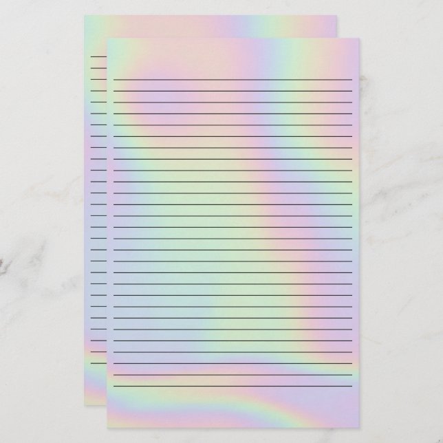 Unicorn holographic Stationery (Front/Back)