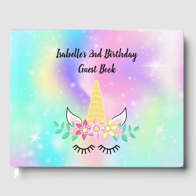 Unicorn Horn Party Guest Book (Front)